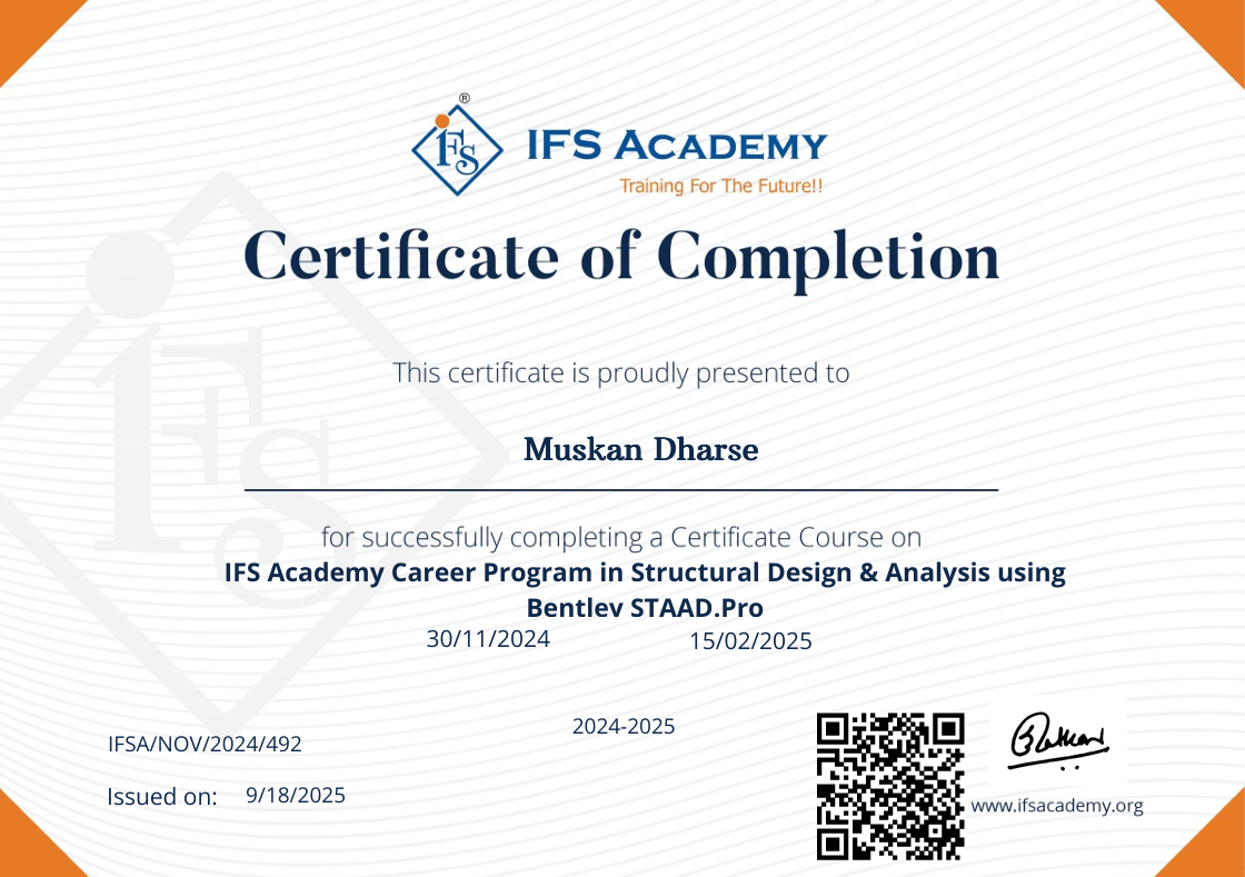 IFS Academy Certificate of Completion