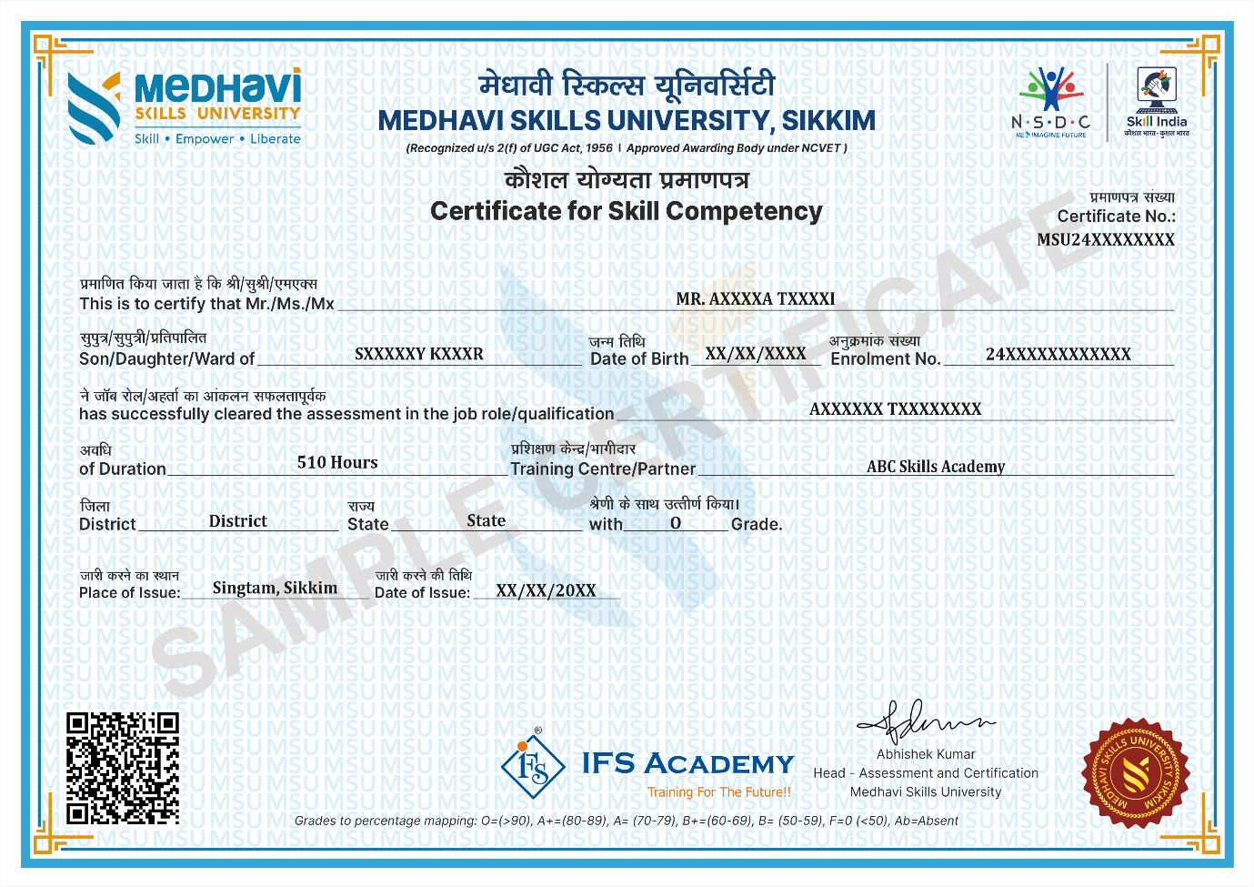 Sample Certificate