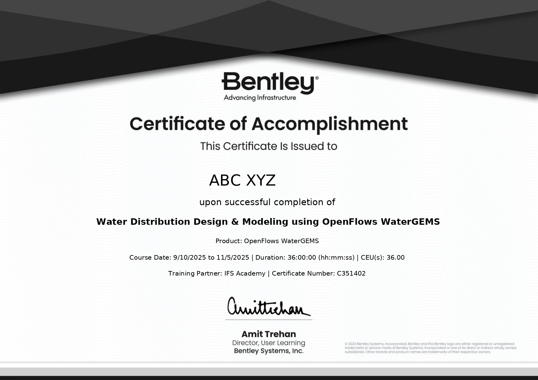 New-WaterGEMS-Certificate