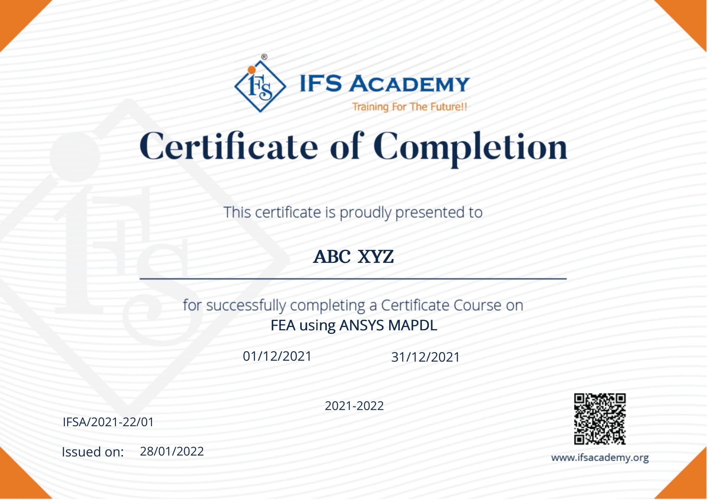 Advance Networking Certificate of Completion