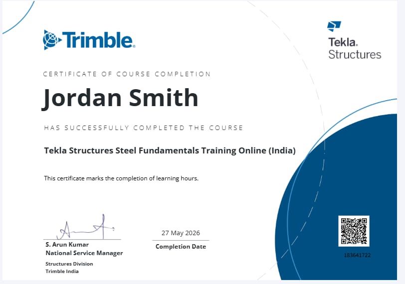Sample Authorised Course Completion Certificate